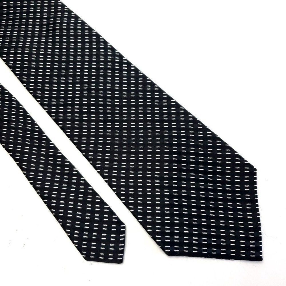 Michael Kors Black Check Woven Silk Tie